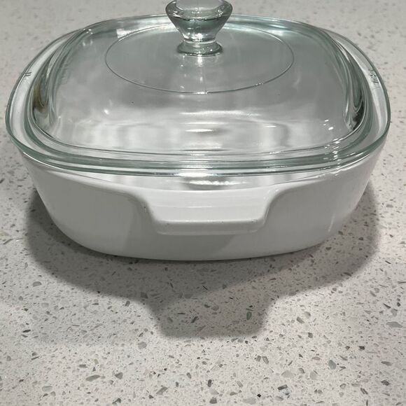 Corningware White Casserole RARE 1Qt Cornflower P-7-C lid 32 1960’s Made in USA - Picture 12 of 12